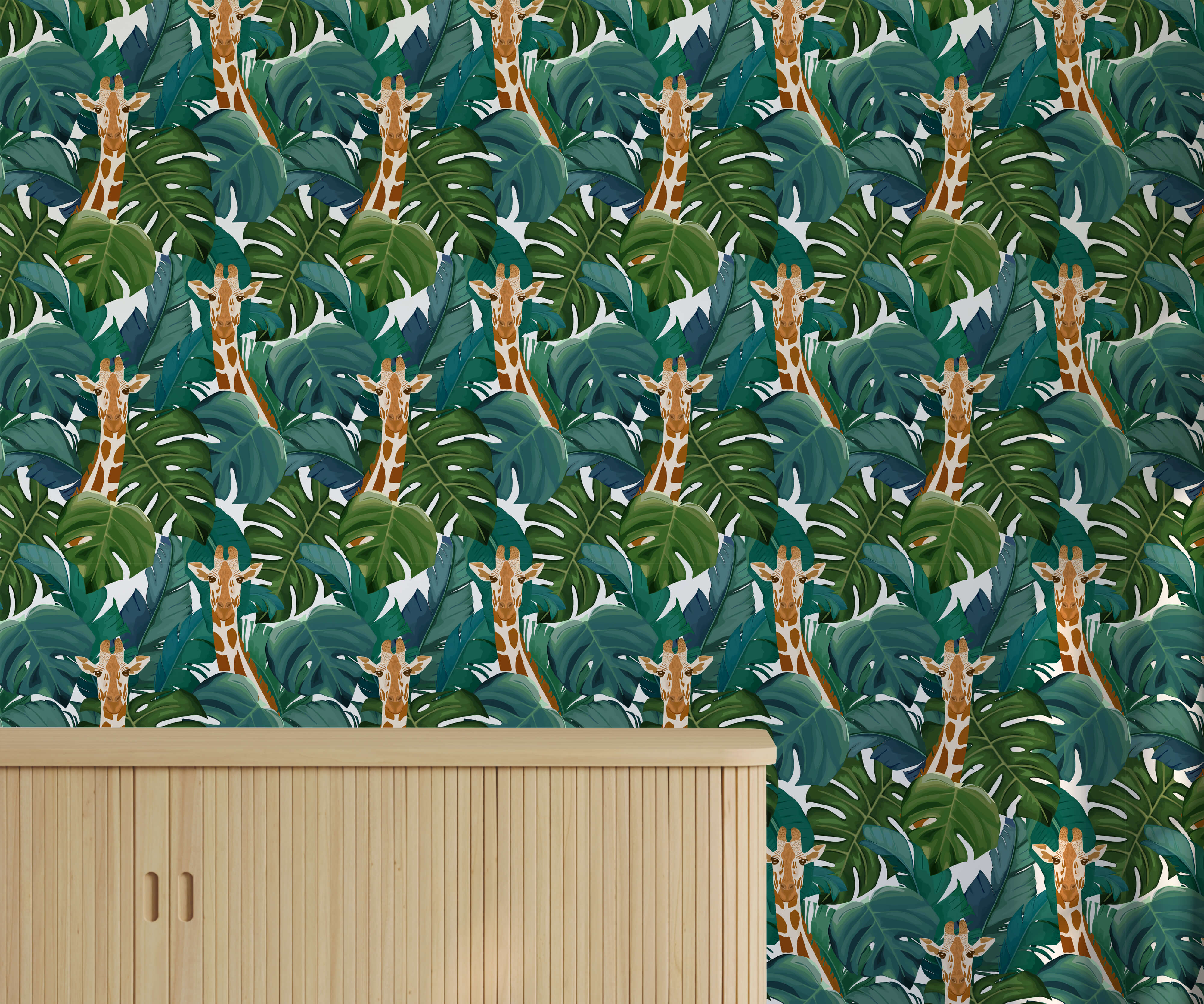 Rawlins Tropical Giraffe Wallpaper - Vibrant Exotic Design | Bobbi Beck ...