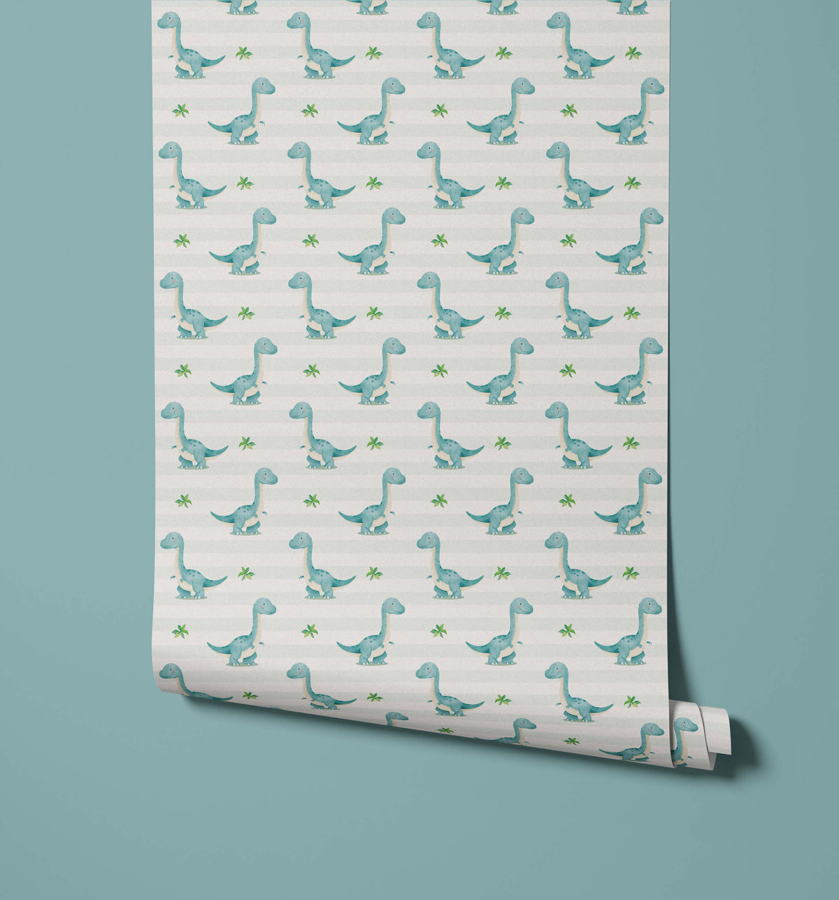 Bobbi Beck Rocco Dinosaur Stripe Wallpaper