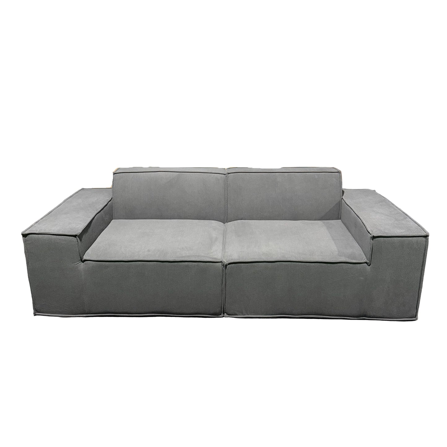 Urban Contour Modular Sofa - Dark Grey Bouclé Channel Tufted