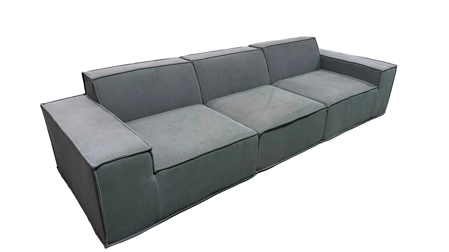 Urban Contour Modular Sofa - Dark Grey Bouclé Channel Tufted