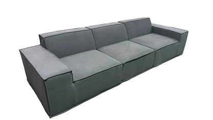 Urban Contour Modular Sofa - Dark Grey Bouclé Channel Tufted