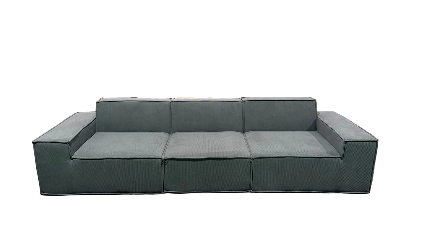 Urban Contour Modular Sofa - Dark Grey Bouclé Channel Tufted