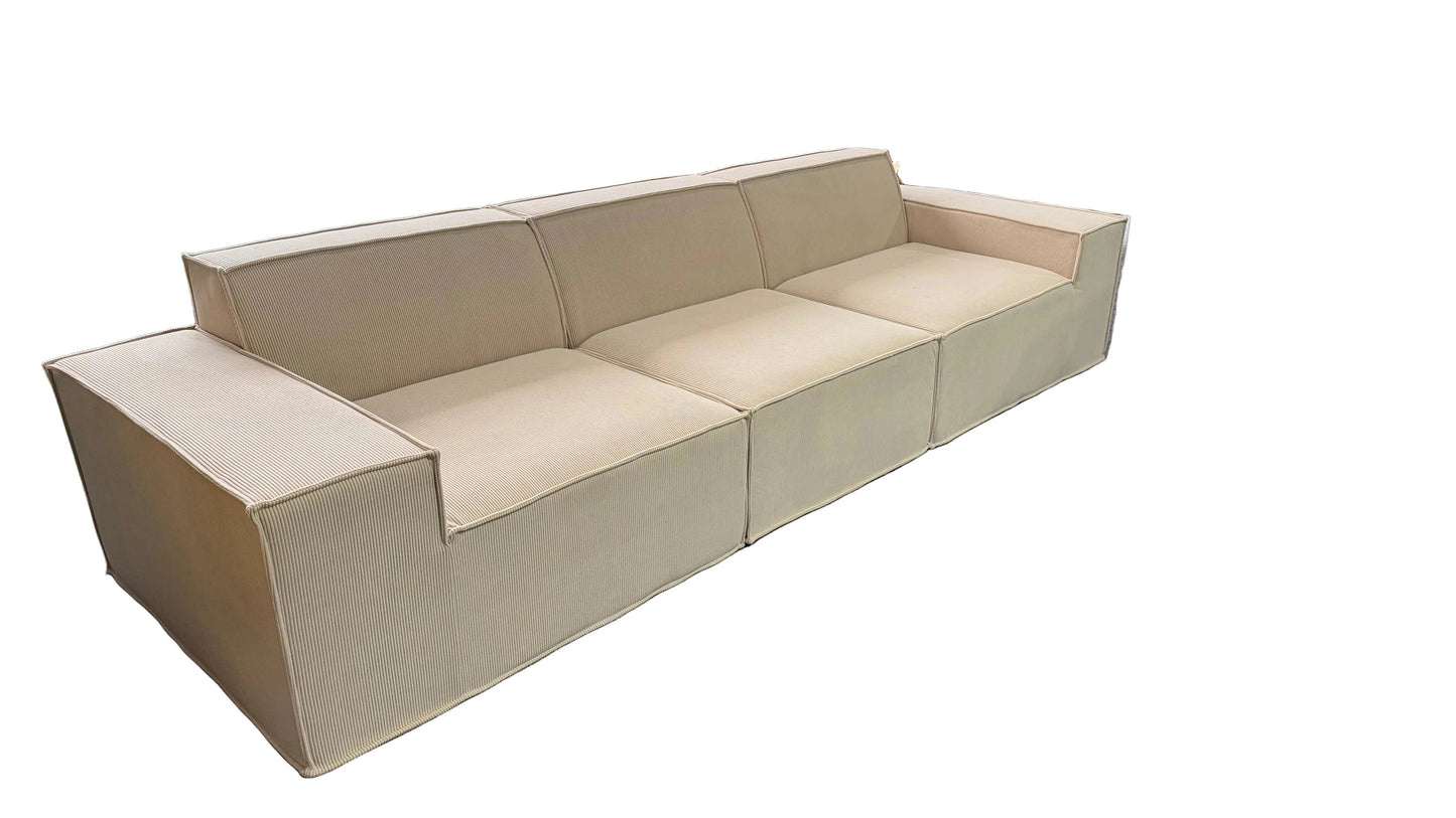 Urban Contour Modular Sofa - Dark Grey Bouclé Channel Tufted