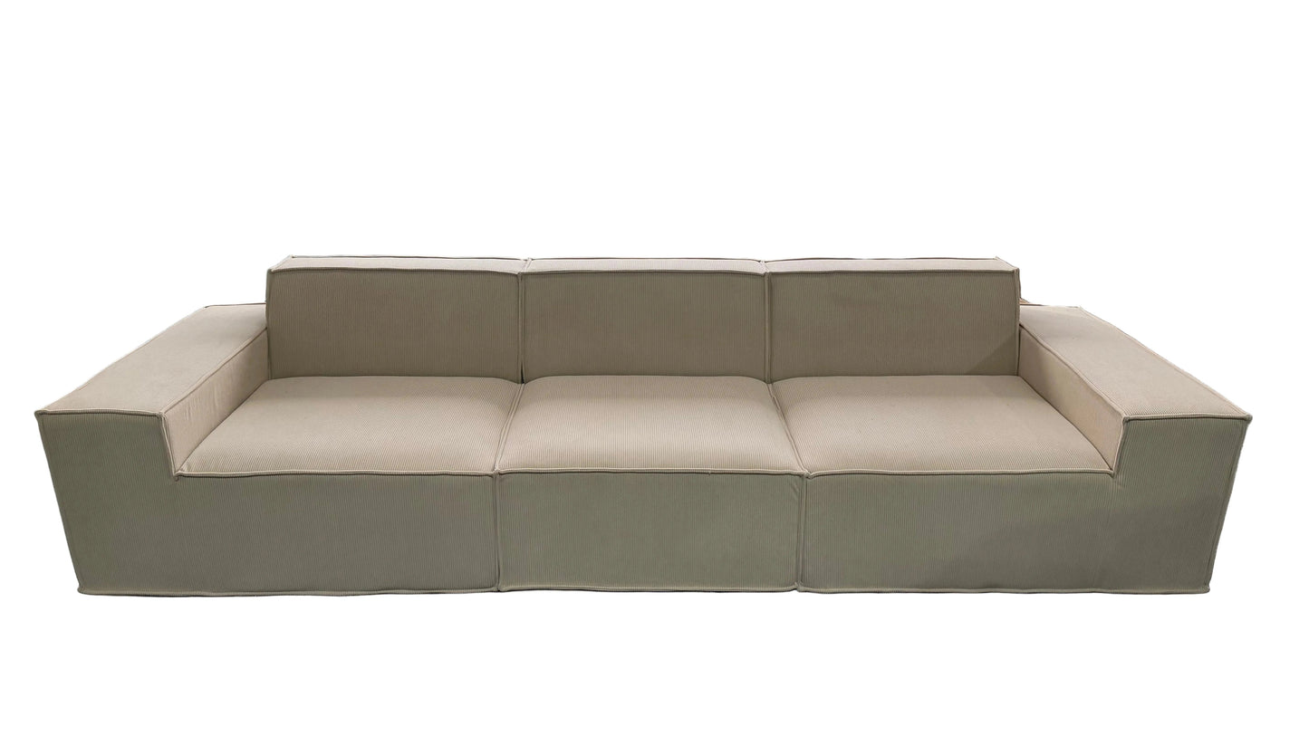 Urban Contour Modular Sofa - Dark Grey Bouclé Channel Tufted