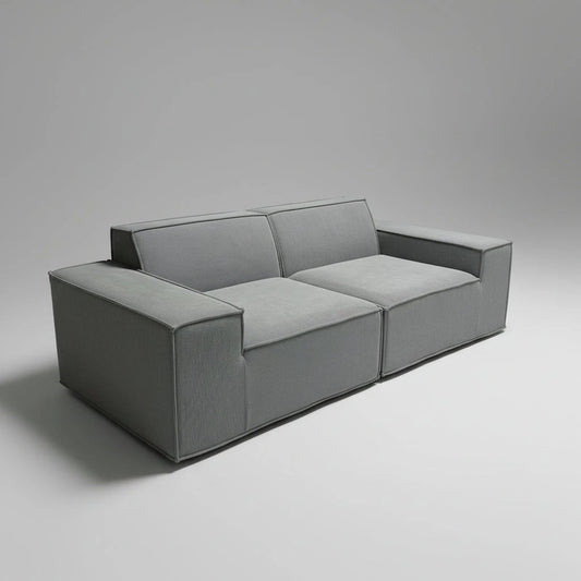 Urban Contour Modular Sofa - Dark Grey Bouclé Channel Tufted
