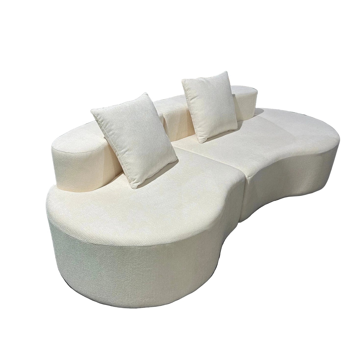 Cirrus Curve Modular Sofa - Sculptural Bouclé Boneless Design