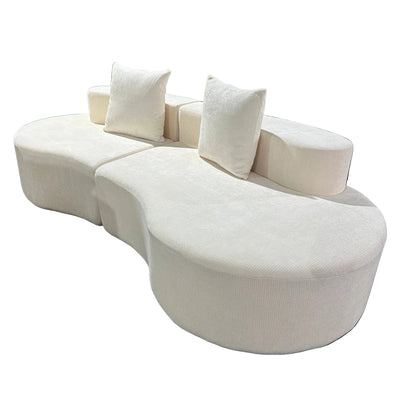 Cirrus Curve Modular Sofa - Sculptural Bouclé Boneless Design
