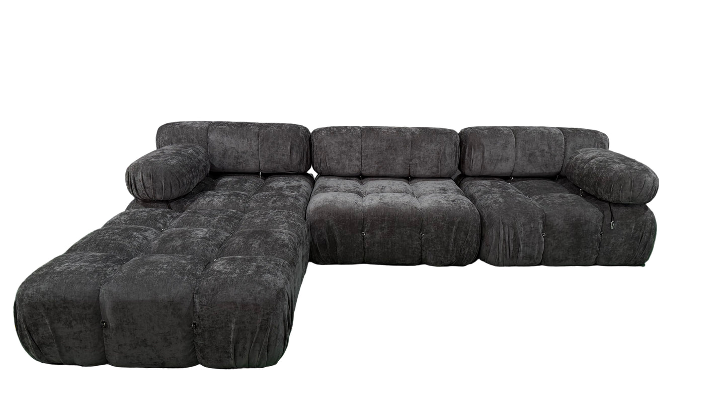 Camaleonda Modular Sectional Sofa - Faux Suede Charcoal