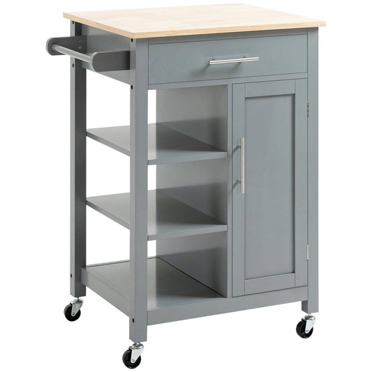 🍽️ Compact Kitchen Trolley - Storage Drawer & Open Shelf 📦