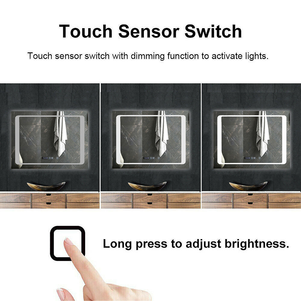 800 x 600mm LED Bathroom Mirror with Bluetooth Speaker – Dimmable CCT Colour Changing Lights and Touch Switch