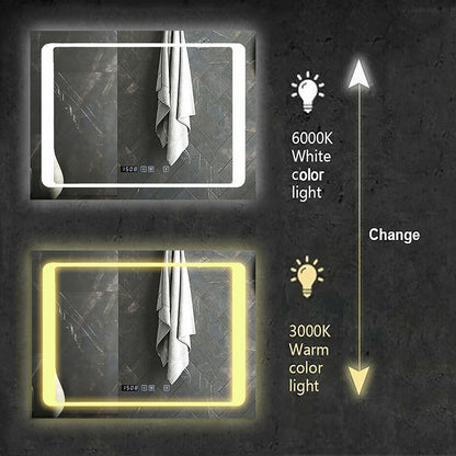 800 x 600mm LED Bathroom Mirror with Bluetooth Speaker – Dimmable CCT Colour Changing Lights and Touch Switch