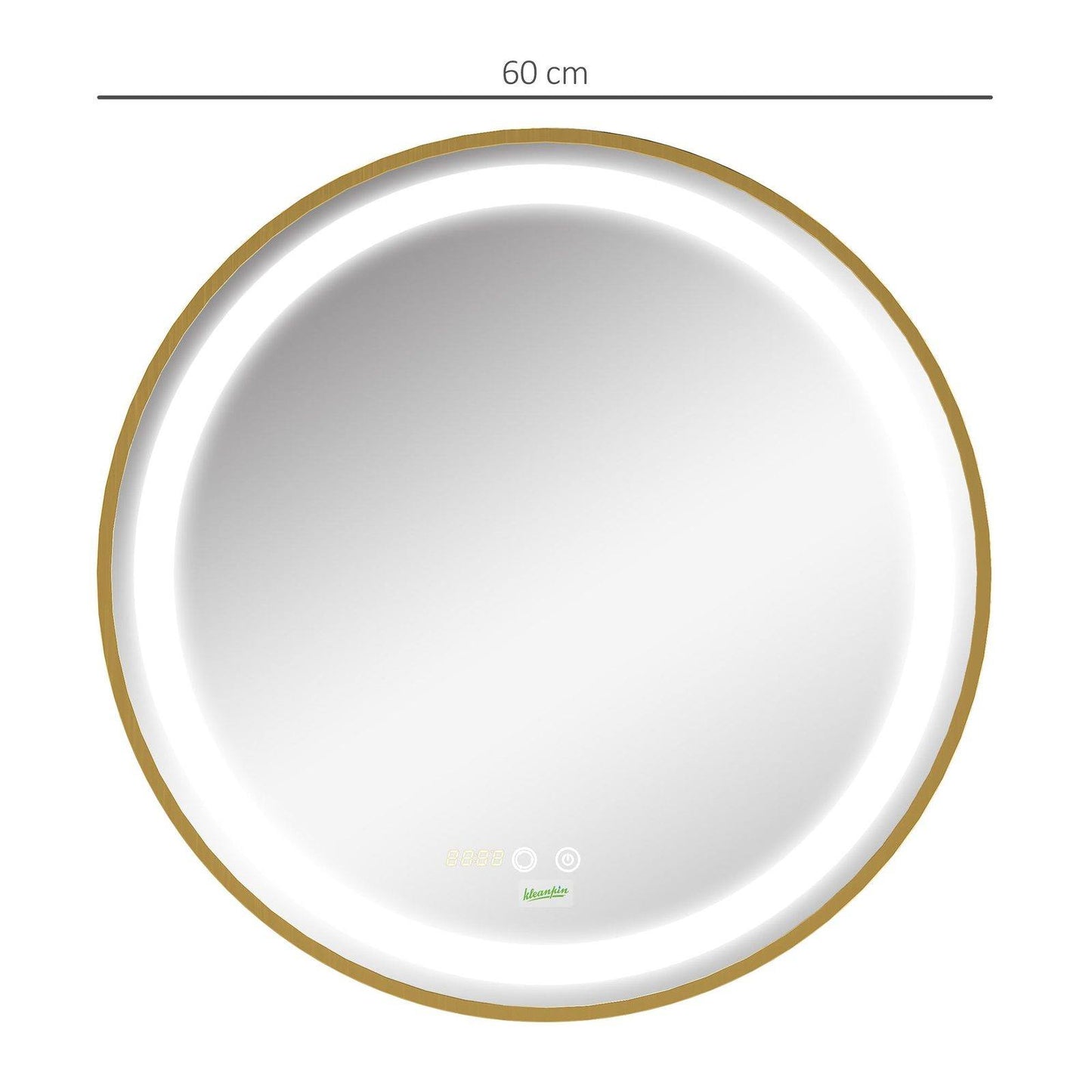🪞 Kleankin Round LED Bathroom Mirror ✨ Illuminated Wall Mount Mirror