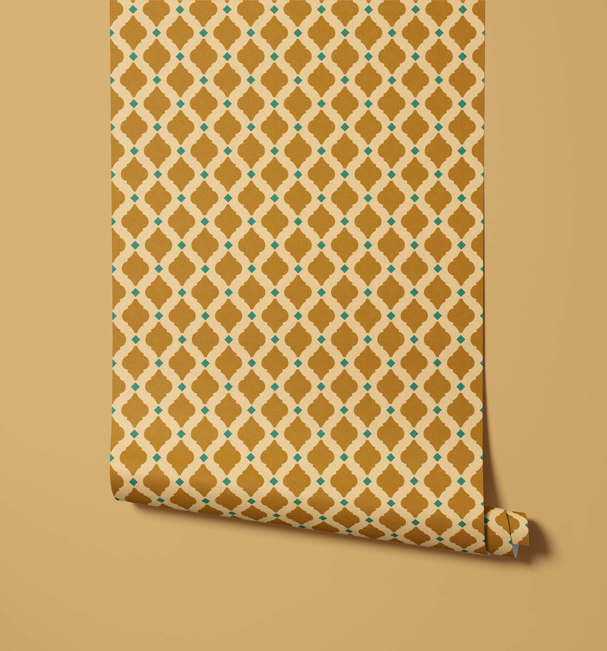 Bobbi Beck Saffron Moroccan Lattice Wallpaper