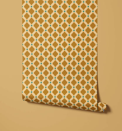 Bobbi Beck Saffron Moroccan Lattice Wallpaper