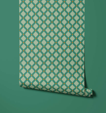 Bobbi Beck Saffron Moroccan Lattice Wallpaper