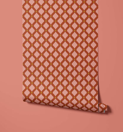 Bobbi Beck Saffron Moroccan Lattice Wallpaper