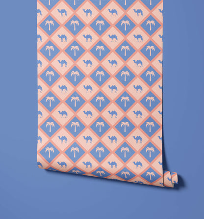 Bobbi Beck Sahara Camel and Palm Wallpaper
