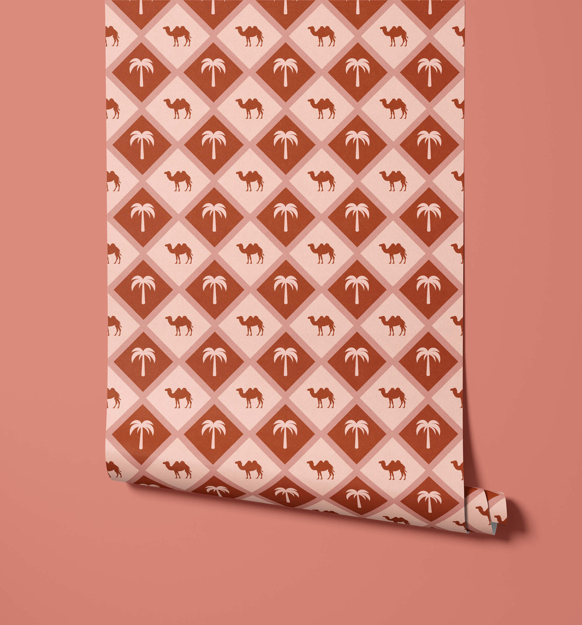 Bobbi Beck Sahara Camel and Palm Wallpaper