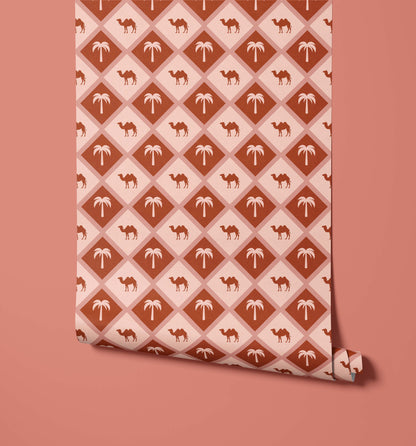 Bobbi Beck Sahara Camel and Palm Wallpaper