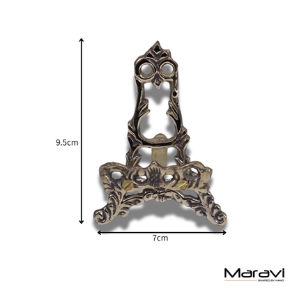 Saramati Antiqued Brass Mini Easel Stands, Set of 3