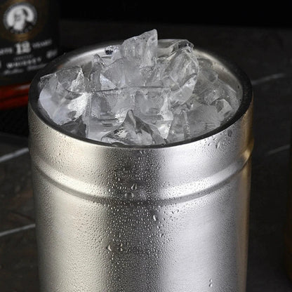 Stainless Steel Double Wall Ice Bucket with Lid 3L