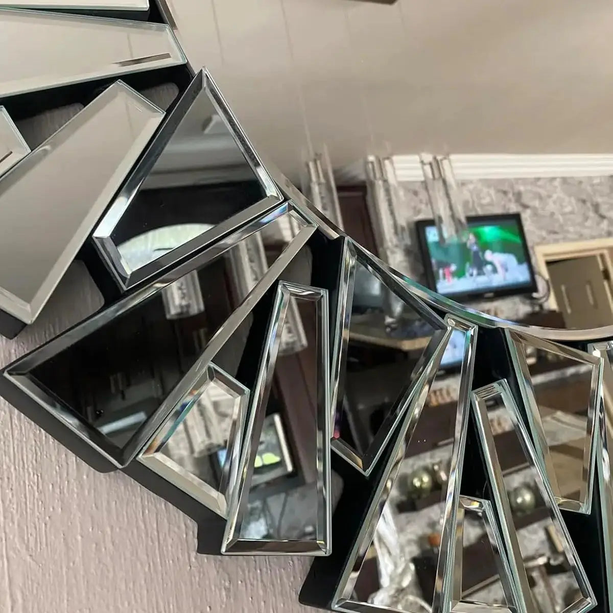 Sunburst Decorative Wall Mirror – Round 800mm Silver Bevelled Glass Bathroom Accent Mirror