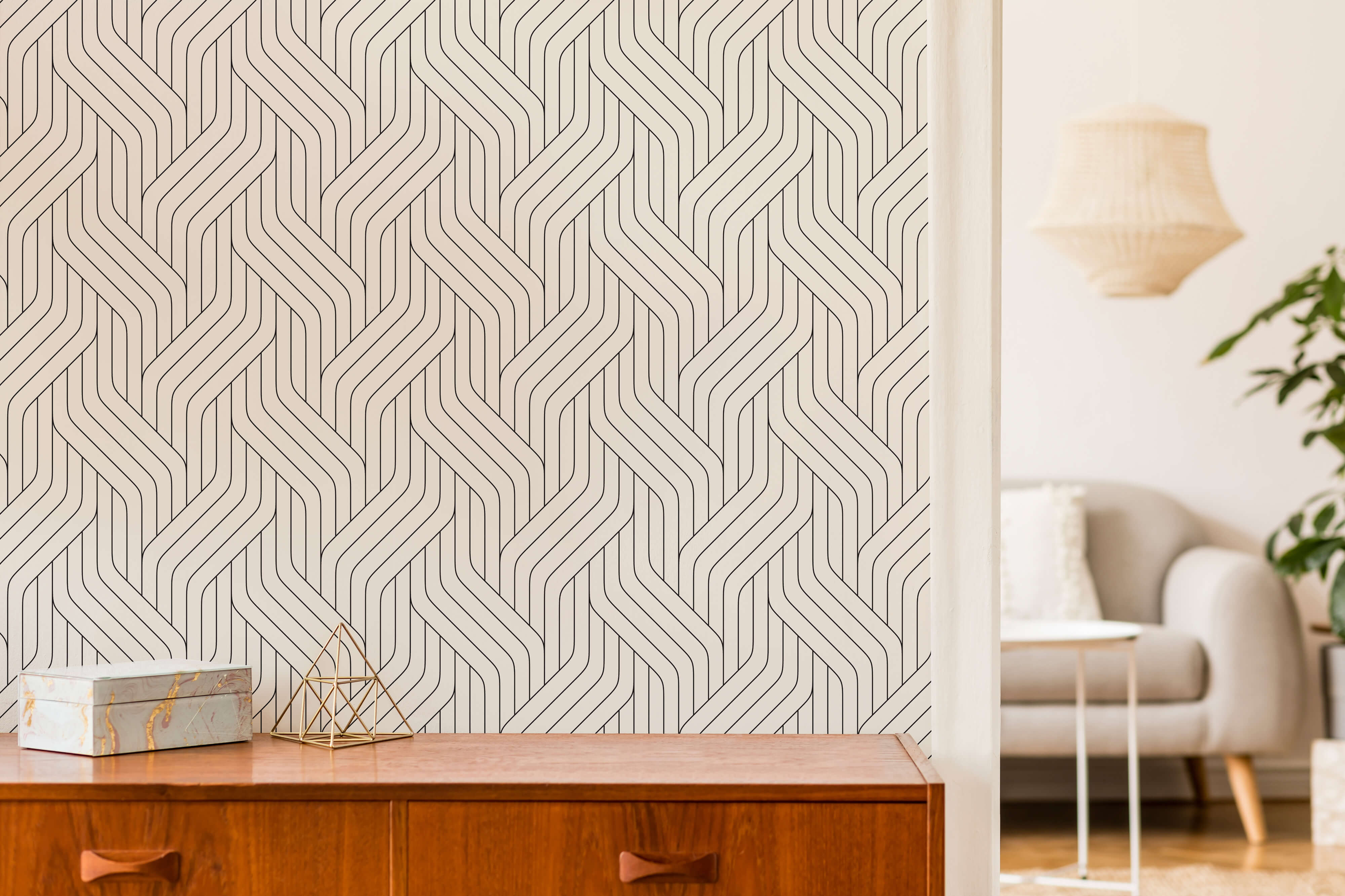 Seat Art Deco Wallpaper | Geometric Lines Design | Bobbi Beck – Proleno