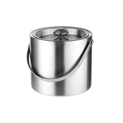 Stainless Steel Double Wall Ice Bucket with Lid 3L