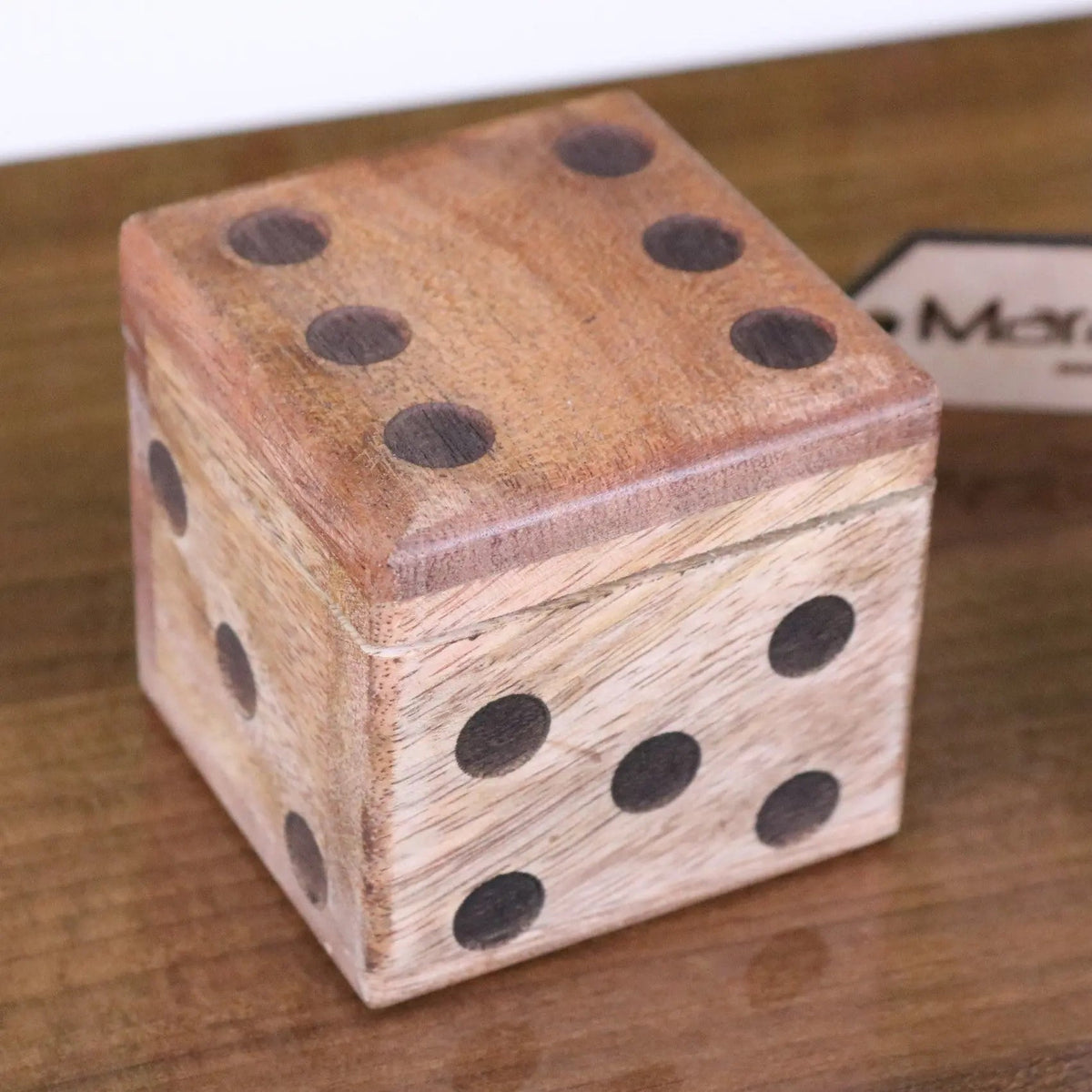 Selora Mango Wood Dice Set with Holder, 9 Pieces