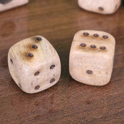 Selora Mango Wood Dice Set with Holder, 9 Pieces