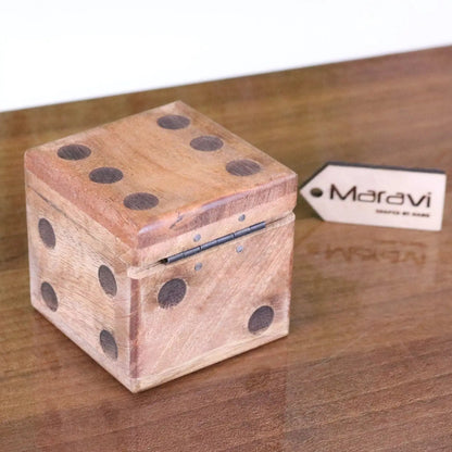 Selora Mango Wood Dice Set with Holder, 9 Pieces