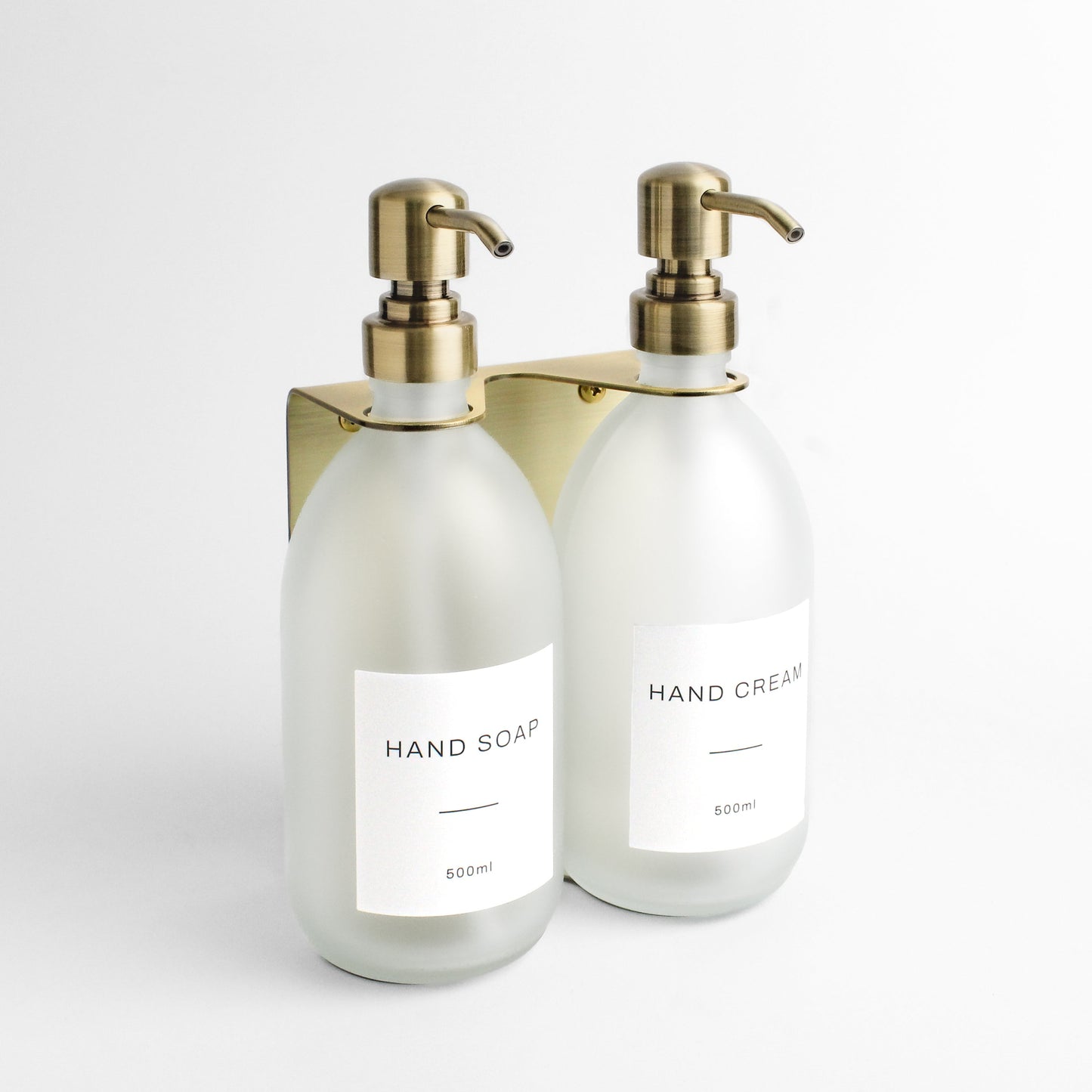 Namie Gold Wall Bracket & Frosted White Glass Dispenser Set
