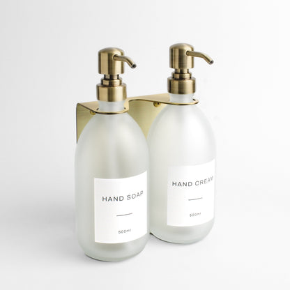Namie Gold Wall Bracket & Frosted White Glass Dispenser Set