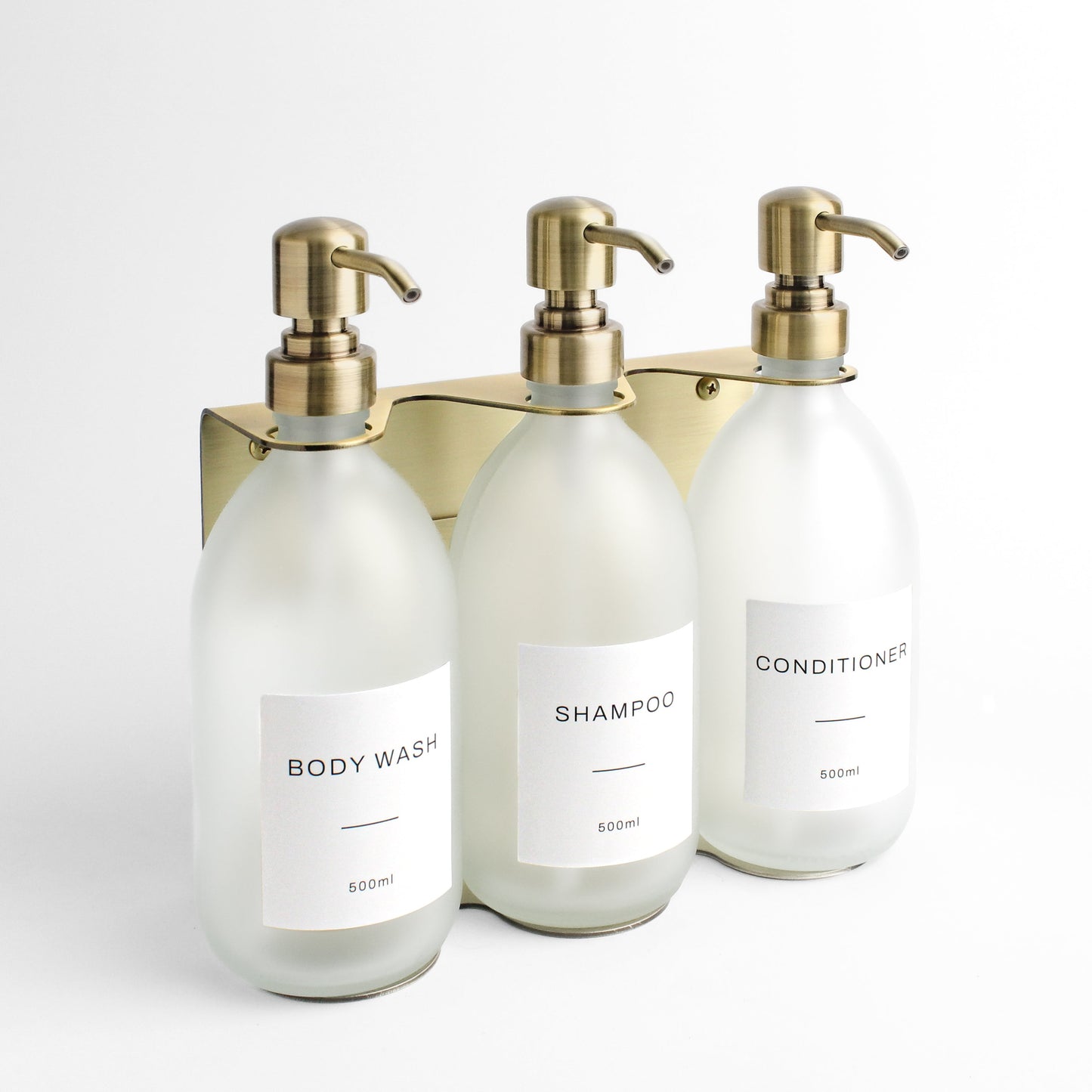 Namie Gold Wall Bracket & Frosted White Glass Dispenser Set