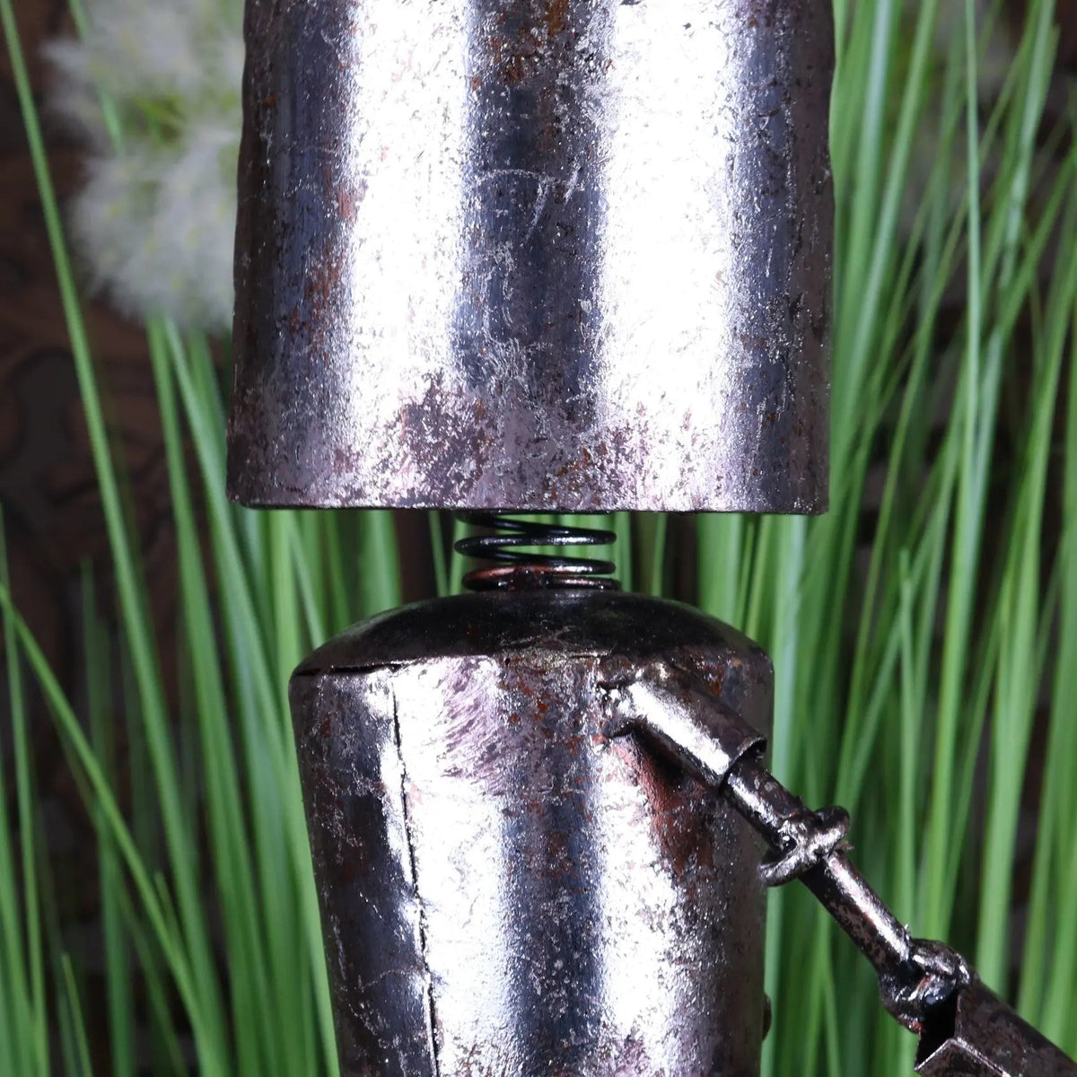 Silver Metal Robot Ornament with Springy Bobble Head
