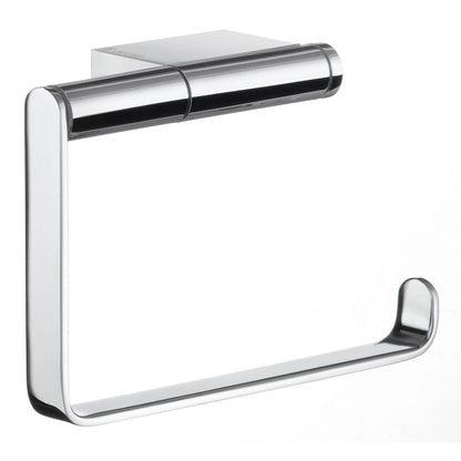 Smedbo Air AK341 Open-Frame Toilet Roll Holder — Polished Chrome C-Frame with Rectangular Wall Bracket