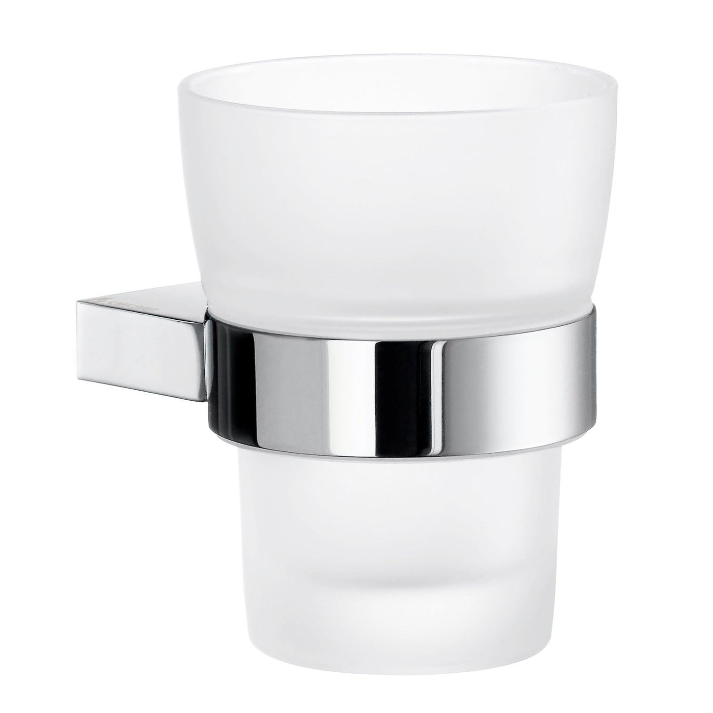Smedbo Air AK343 Wall-Mounted Tumbler & Holder — Polished Chrome Cradle with Removable Frosted Glass Tumbler