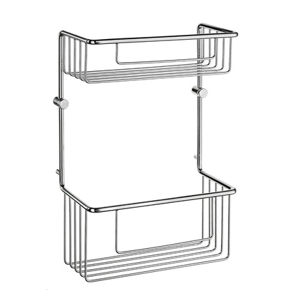 Smedbo Sideline DK1031 Two-Tier Wall-Mounted Polished Chrome Shower Basket — Solid Brass, 210 mm Wide