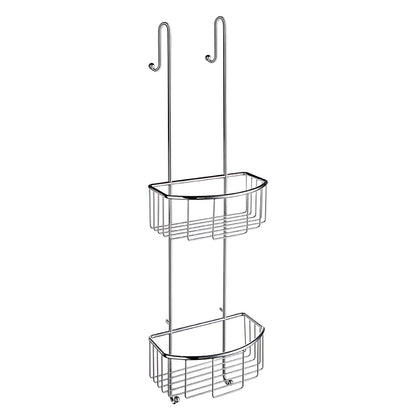 Smedbo Sideline DK1041 Two-Tier Hanging Shower Basket — Polished Chrome Hook-Over Design, 765 mm Tall