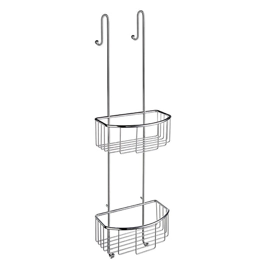 Smedbo Sideline DK1041 Two-Tier Hanging Shower Basket — Polished Chrome Hook-Over Design, 765 mm Tall
