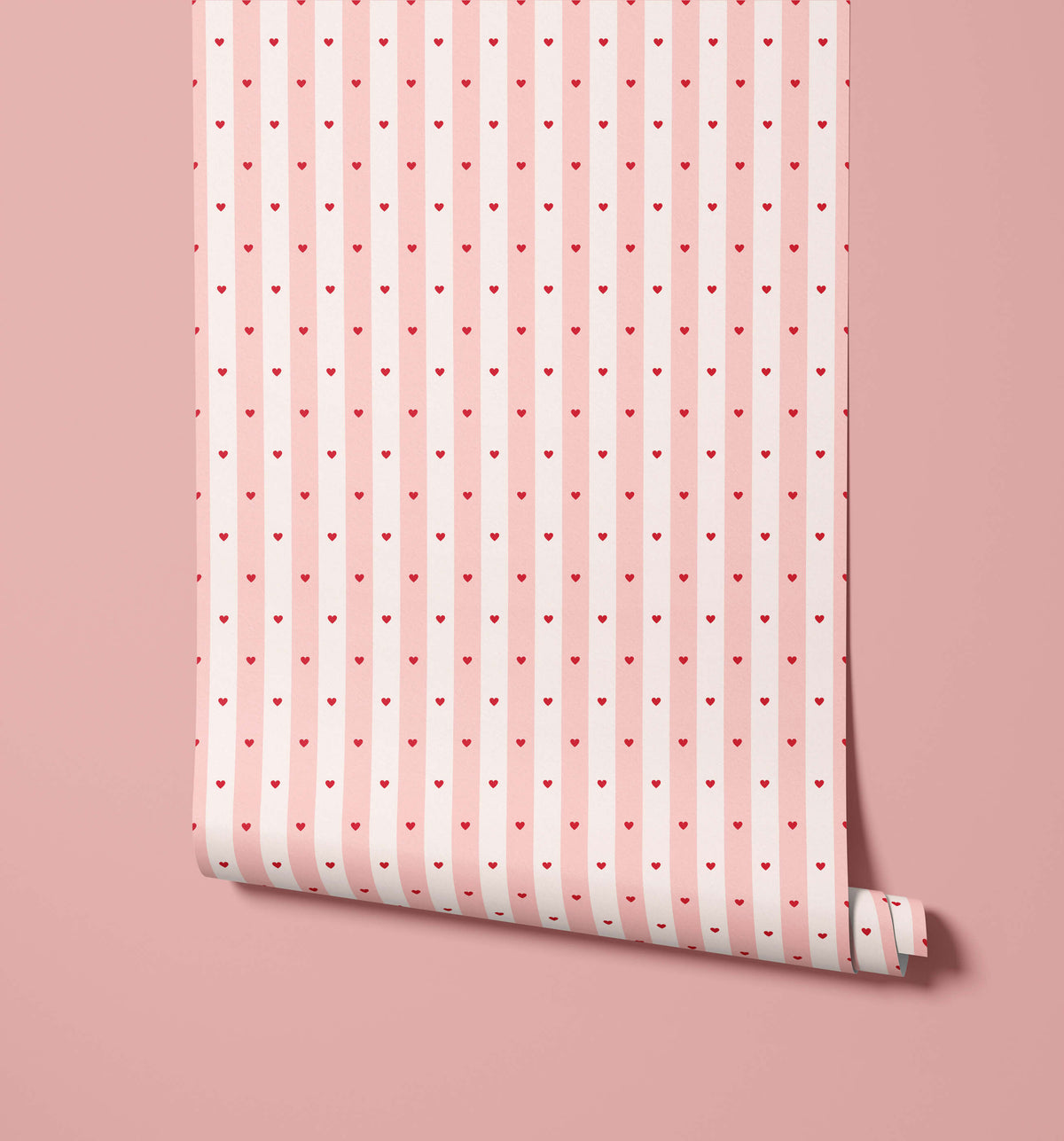 Bobbi Beck Smitten Heart Stripe Wallpaper