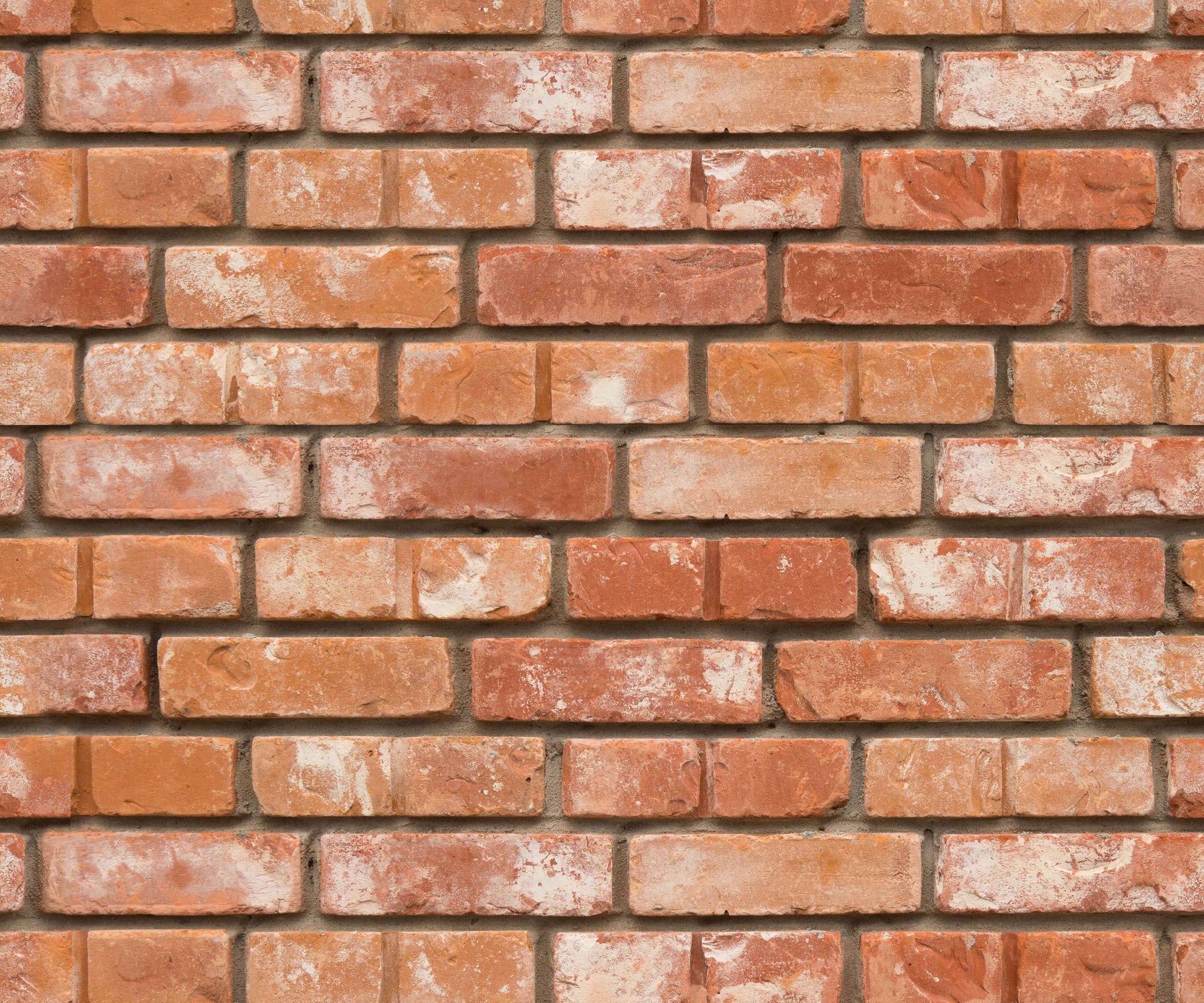 Pattern of red bricks with a slight variation in color