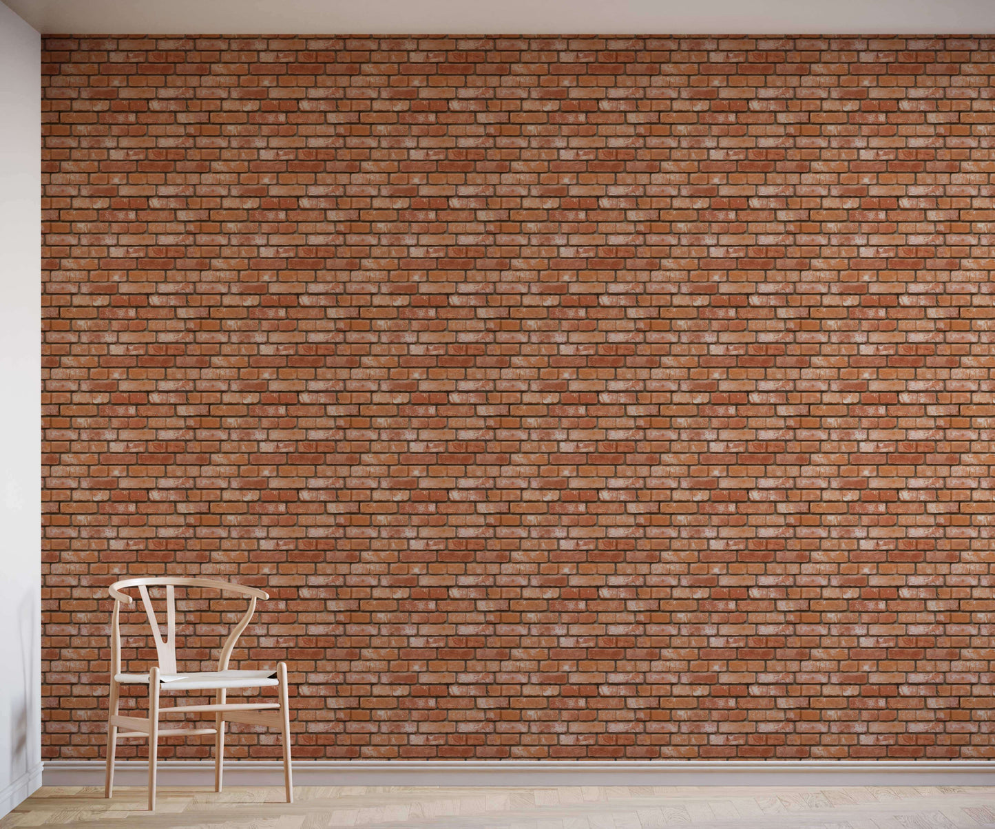 Brick wall with a chair in front