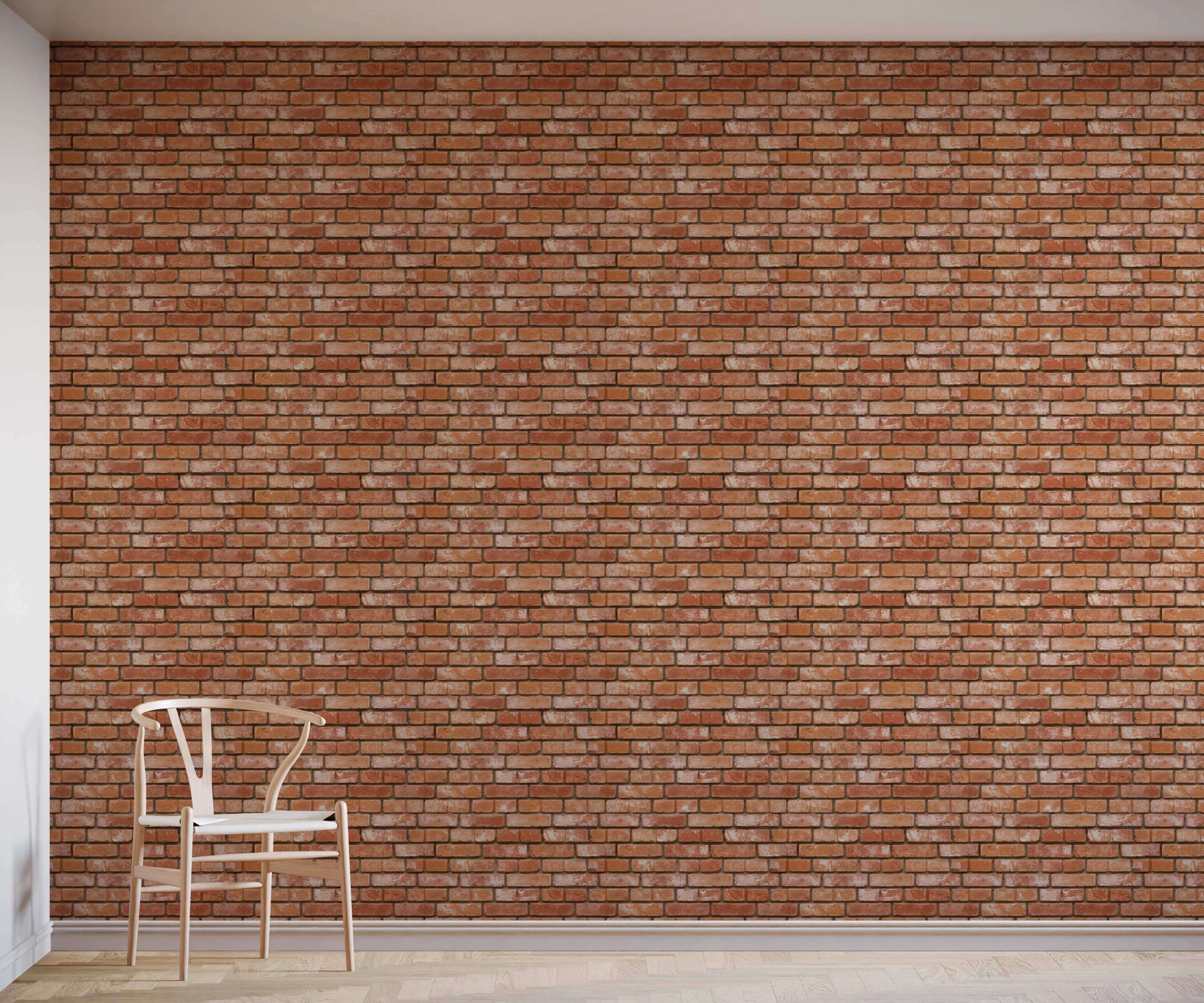 Brick wall with a chair in front