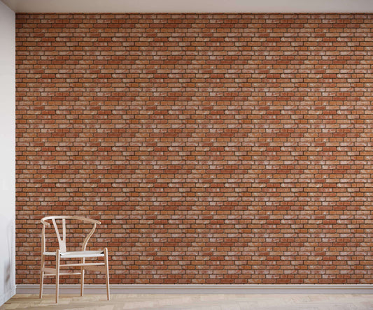Brick wall with a chair in front