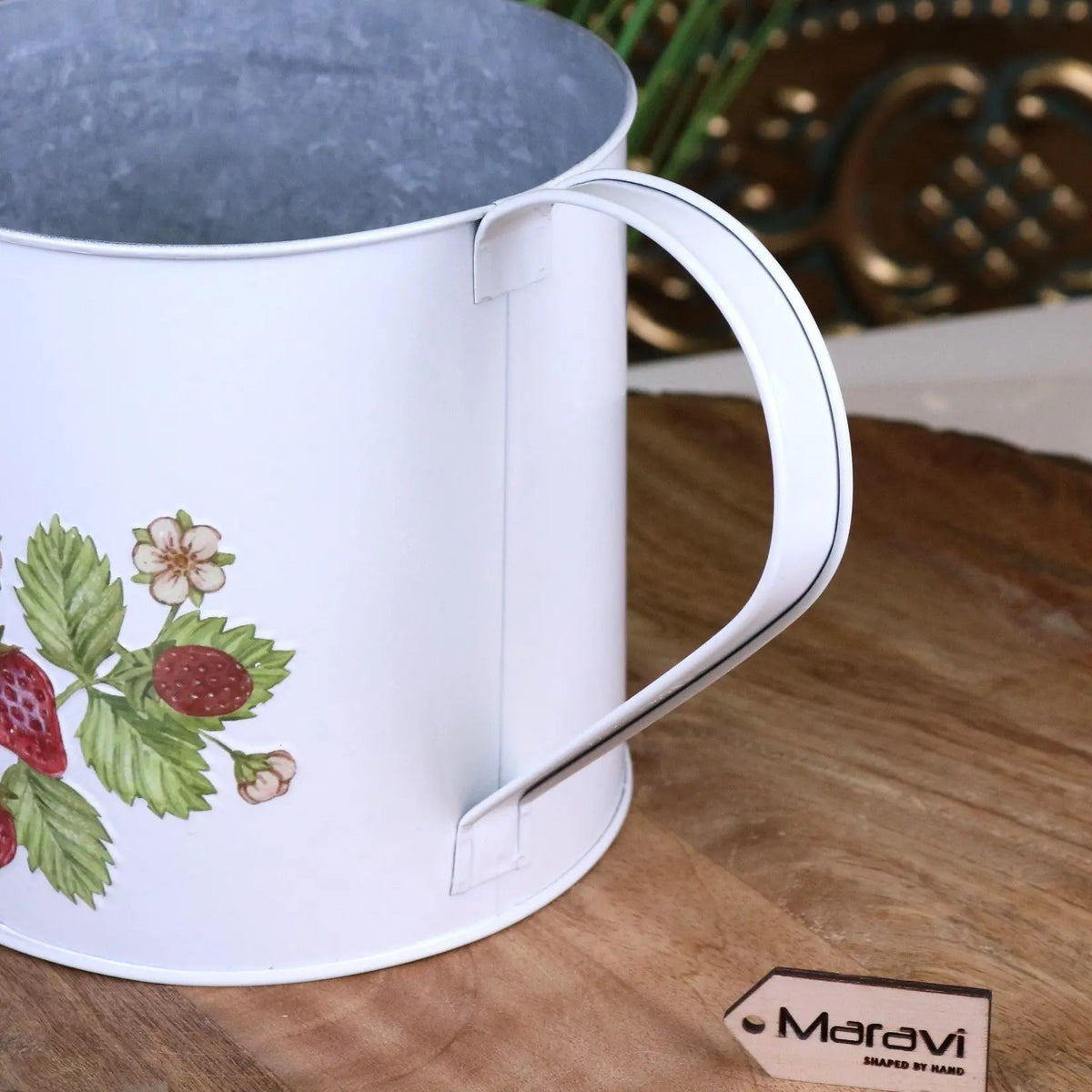 Thaniya Strawberry Field Metal Watering Can Planter