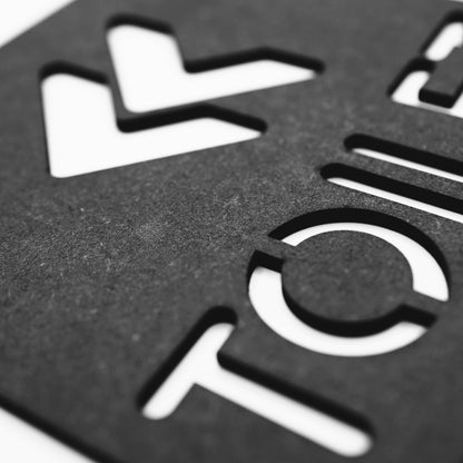 Black Decorative Toilet Sign with Left Arrow