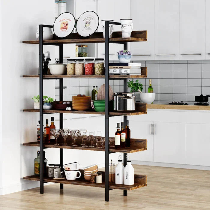 5-Tier Industrial Bookshelf & Display Rack | 105x33x180cm