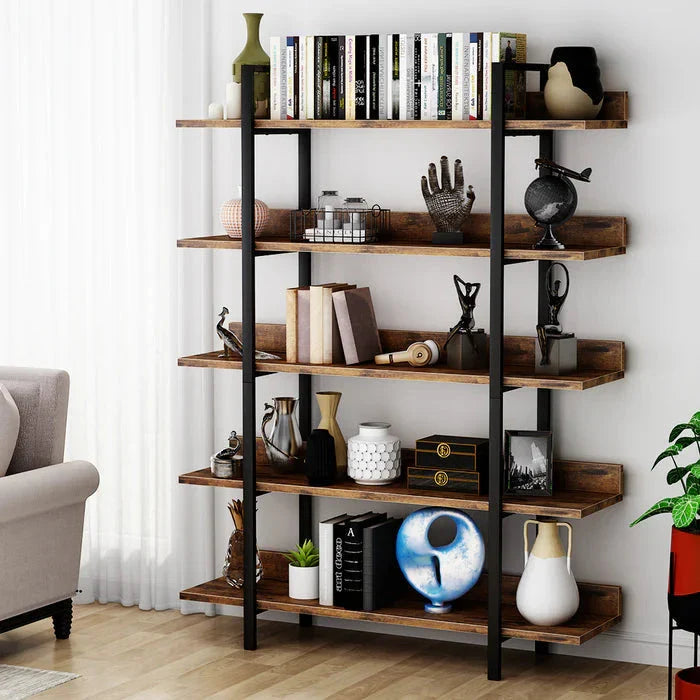 5-Tier Industrial Bookshelf & Display Rack | 105x33x180cm