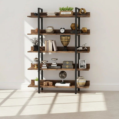5-Tier Industrial Bookshelf & Display Rack | 105x33x180cm